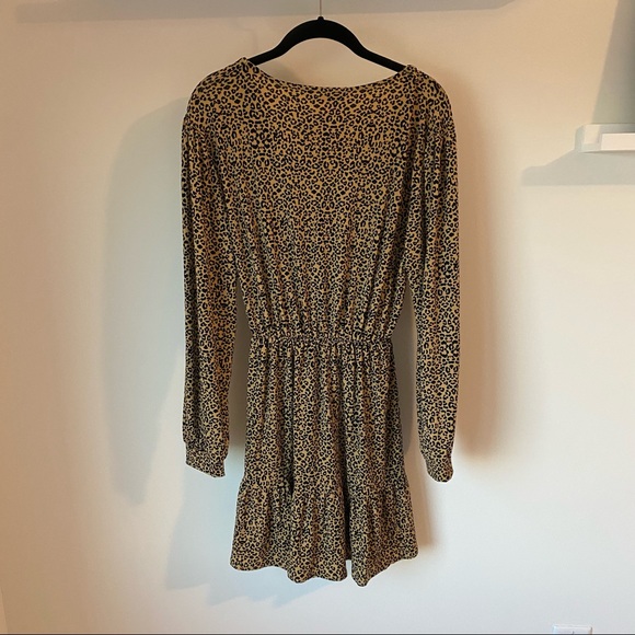 Mango Fluted Leopard Hem Dress - Picture 3 of 5